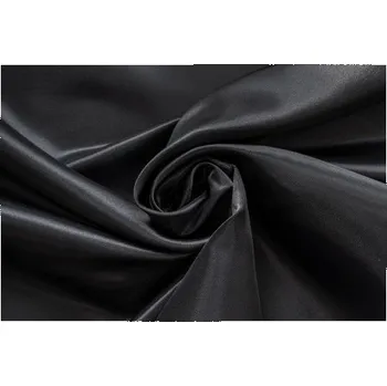 Metráž - Saten Pes ČERNÝ - společenský satén - Černá, 160 cm