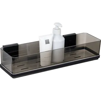 Koupelnový nábytek Wenko Transparentní koupelnová police QUADRO, montáž bez vrtání