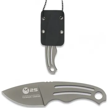Bojový nůž Nůž K25 32179 s řetízkem na krk ŠEDÝ