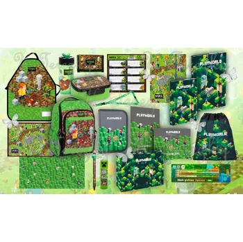 Školní batoh Minecraft Zvýhodněná školní sada 20ks set batoh BACKUP GAME LEVEL MInecraft/ Playworld PLSZDF35/020/01B