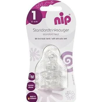 dudlíky NIP Dudlík ortodontický, anatomický, silikon, M, 0-6m, 2ks