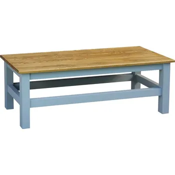 Komoda Masivní lavice PROVENCE šedomodrá Šířka: 150 cm, Barevné provedení: Šedomodrá, Provedení: Borovice - Borovice (horní deska)