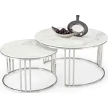 Konferenční stolek Mercury 2, bílá / stříbrná