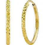 Zlaté náušnice kruhy Dita ze žlutého zlata - 18 mm