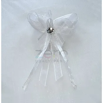 Svatební dekorace Vonička (vývazek) svatební - bílá s diamantem