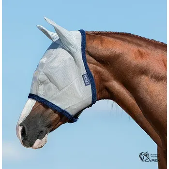 Koňská maska proti hmyzu Maska Horseware -AMIGO- - Stříbrná/Modrá - Small pony