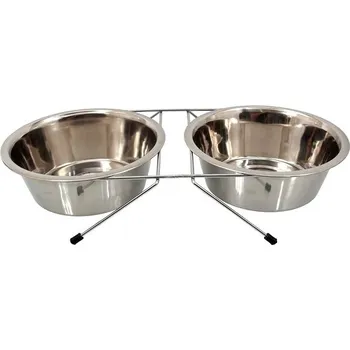 Miska pro psa DOG FANTASY Stojánek nerez souprava 21 cm 2 × 1,57 l