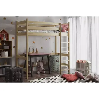 Dětská postel Vyvýšená patrová postel 04 80x200 cm borovice masiv - více odstínů