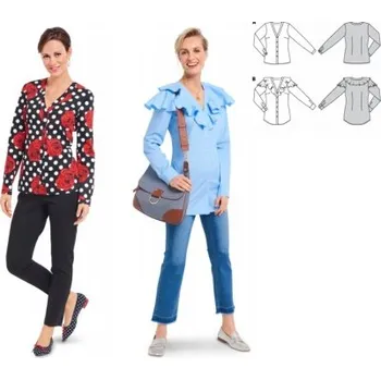 Volný čas Střih Burda 6368 Halenka na knoflíky -