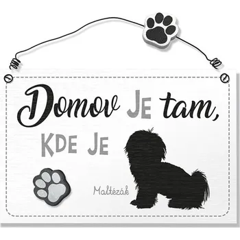 Domovní cedule Nekupto Dekorace cedule se psem - Maltézák