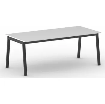 Psací stůl B2B Partner Jednací kancelářský stůl PRIMO BASIC, 200x90 cm, černá podnož, bílá