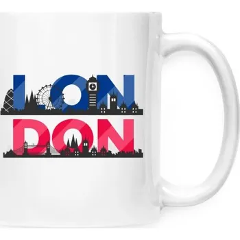 Hrnek malý bílý s potiskem LONDON