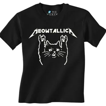 Chlapecké tričko Dětské tričko Meowtalicca (Od 3 do 13 let) (Velikost: 7-8, Barva: Černá)