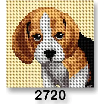 Vyšívací vzor Vyšívací předloha, obrázek na vyšívání 70244/2720 Bígl, béžová, 15x15cm