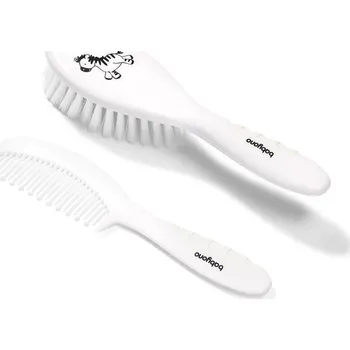 kartáč na vlasy BABYONO Kartáč a hřeben na vlasy s protiskluzovou rukojetí bílá