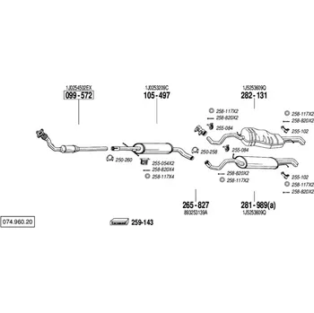 Katalyzátor katalyzátor výroba AS/BM Bosal 99-572A