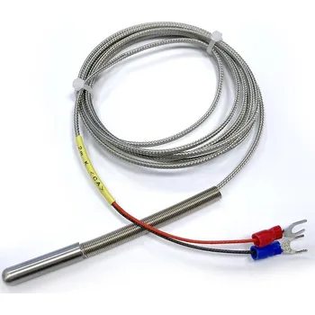 Termočlánek TC typ K termočlánkové teplotní čidlo 7x30mm s kovovým opředením 1m