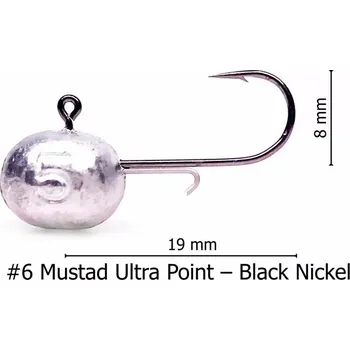 Rybářský háček SAF Jigová hlavička na okouny Mata-Mata #6 5ks - 5g