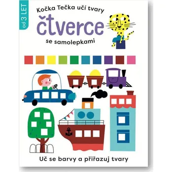 interaktivní kniha Svojtka Kočka Tečka učí tvary Čtverce se samolepkami