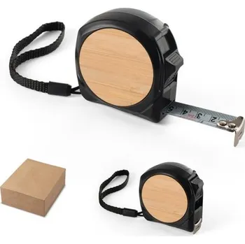 metr ODENSE V. Svinovací metr o délce 5 m ze recyklovaného ABS (100% rABS) a bambusu, Firemní dárkové předměty s vlastním potiskem