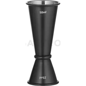 Trekingová hůl Jigger - barmanská odměrka s prstencem, 25 ml / 50 ml, černá, prům. 45x(H)110 mm | BAR UP, 596654