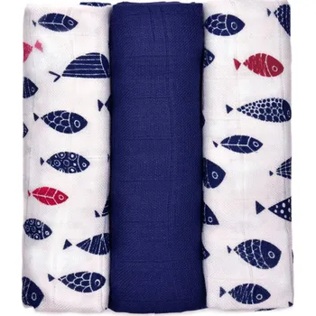 kalhotky pro psa T-TOMI Pleny bambusové BIO 70x70 cm, 3 ks, fish