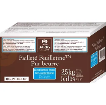 Farmaceutická surovina Kousky křupavých sušenek crepe dentelle na pralinky, čokoládu a pekárenské výrobky, Paillete Feuilletine | CACAO BARRY, BIG-PF-1BO-401