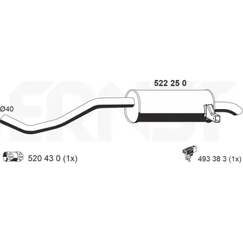 Výfukový systém Zadní tlumič výfuku ERNST 522250