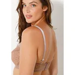 Blancheporte Přiléhavá stahující podprsenka z grafické krajky, s kosticemi. měděná 80B