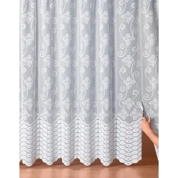 Záclona Blancheporte Krajková upravitelná záclona se vzorem motýlů bílá 175x180 cm