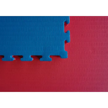 podložka na cvičení 2Msport.cz Tatami puzzle 1x1m 2cm červeno-modré