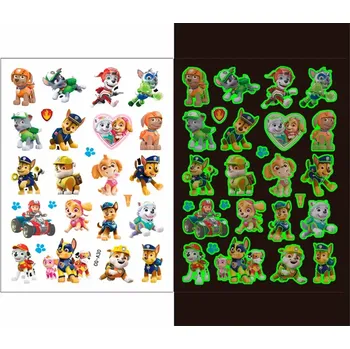 Odstranitelné tetování Dětské dočasné tetování - TLAPKOVÁ PATROLA 6 - SVÍTÍCÍ VE TMĚ (Značka: TAKARA TOMY)