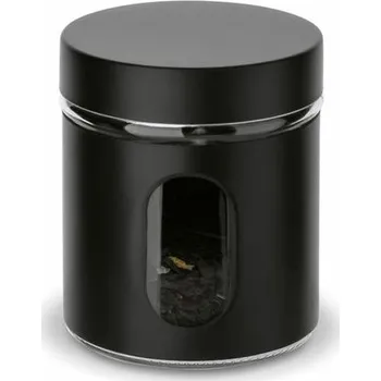 Dóza na potraviny Dóza sklo d10x12cm ČERNÁ+průhled, 650ml