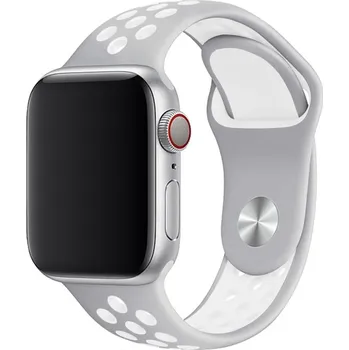 Řemínek na hodinky AW Sportovní řemínek na Apple Watch - Šedo-bílý Šířka uchycení řemínku: 44/45/46/49mm, Délka řemínku: Pánský - M/L (16 - 21cm), Barva: Šedo-bílý IR-AWSPRT78