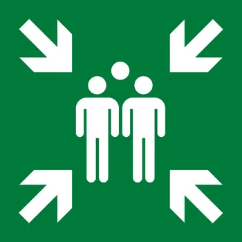 Značení Evakuační shromaždiště ISO 7010 samolepící PVC fólie 200x200 mm