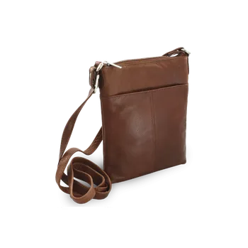 Kabelka Arwel Tmavě hnědá kožená zipová kabelka 212-3013-47