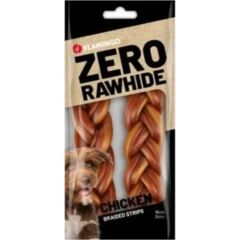 Pamlsek pro psa Flamingo Snacks Zero Rawhide Chicken Braided Strips 2ks/15cm