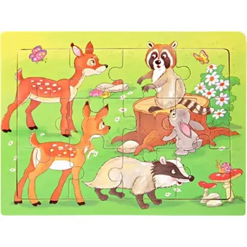 Puzzle Dřevěné puzzle pro nejmenší (M) - LESNÍ ZVÍŘÁTKA 2 (Značka: SKXNIER)