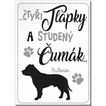 Dekorativní magnet Nekupto Magnet se psem - Bulteriér