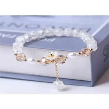 Náramek Korálkový náramek na gumičce - KYTIČKA - Bílá (Značka: MEITU)