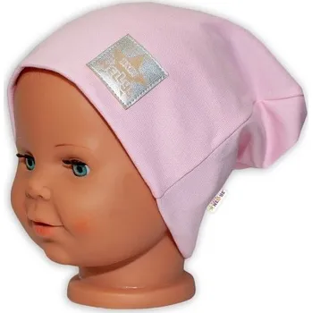 Módní doplněk Dětská funkční čepice s dvojitým lemem - sv. růžová, vel. 110, Velikost koj. oblečení 110 (4-5r)