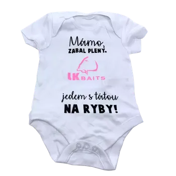Kojenecký body LK Baits body krátký rukáv Mámo zabal pleny 9-12 měsíců růžový nápis