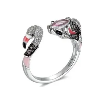 Prsten Stříbrný prsten SEINERZEIT Plameňák Fabio 52/54 SZA-1990-404-S