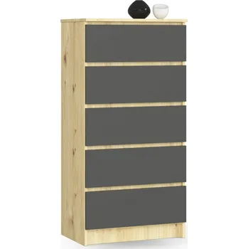 Nábytek Komoda K60 5SZ artisan oak/šedý grafit