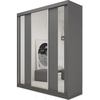 Šatní skříň Kvalitní Šatní Skříň Gracja 200 cm Šedá