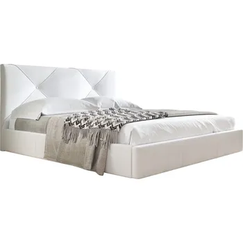 Postel Čalouněná postel KARINO rozměr 120x200 cm Bílá eko-kůže