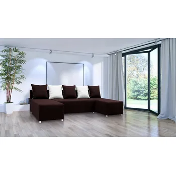 Sedací souprava Rozkládací rohová sedací souprava FILIP 3 Tmavě hnědá