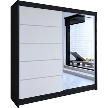 Šatní skříň Šatní skříň TALIN III šířka 180 cm - černá/bílá