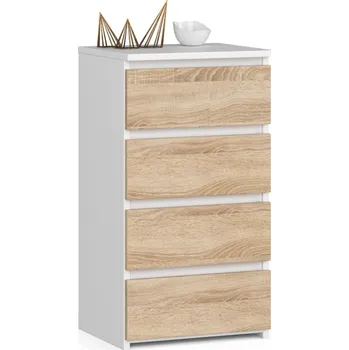 Šatní skříň Komoda CL4 - bílá/dub sonoma