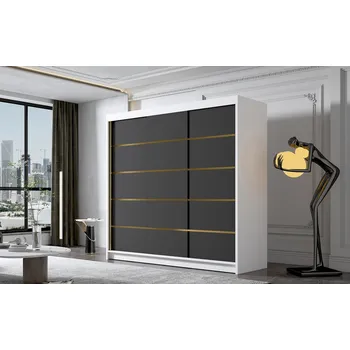 Šatní skříň Šatní skříň EVO VII 200 cm - bílá/černá